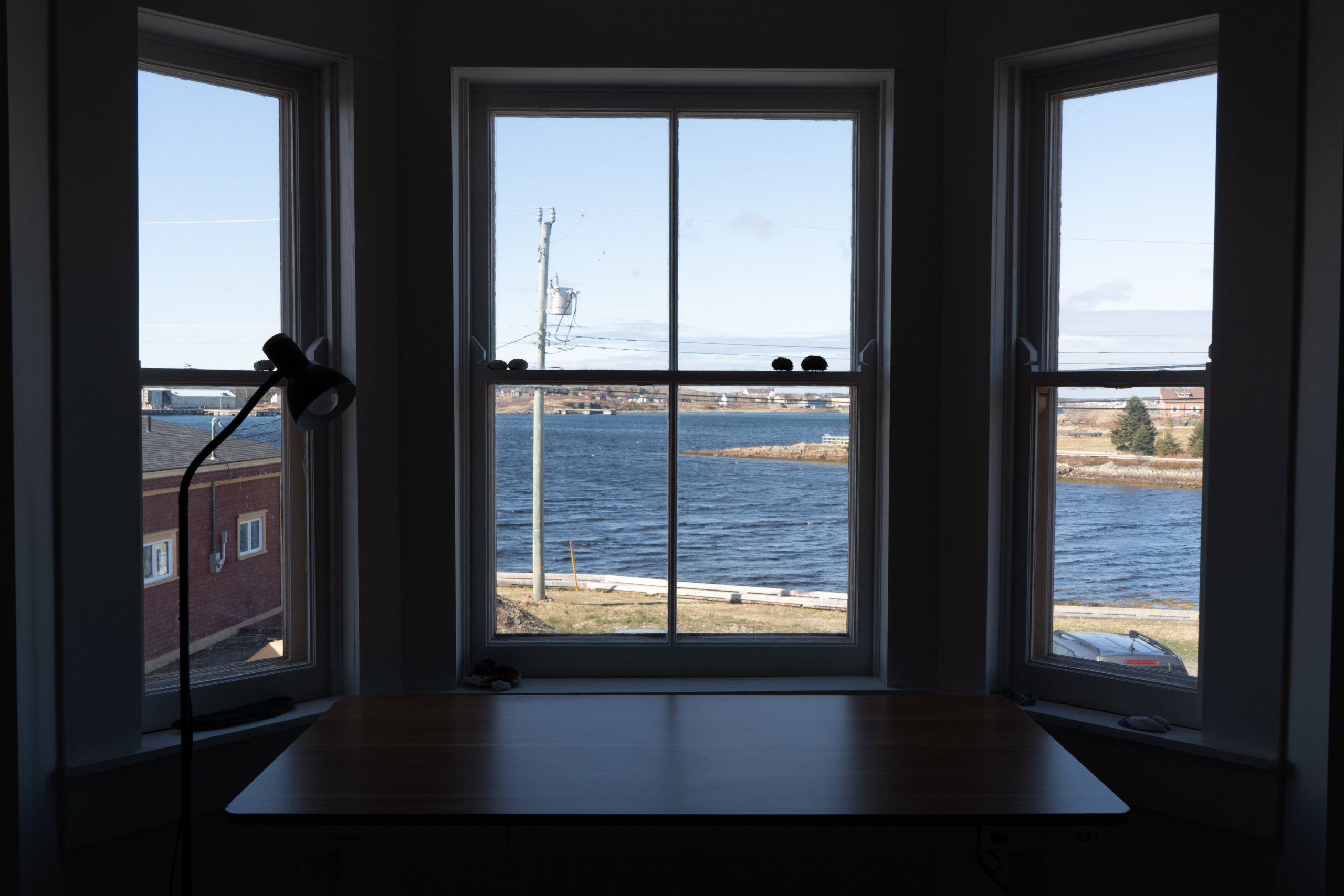 The view out of the bay window near the loom.